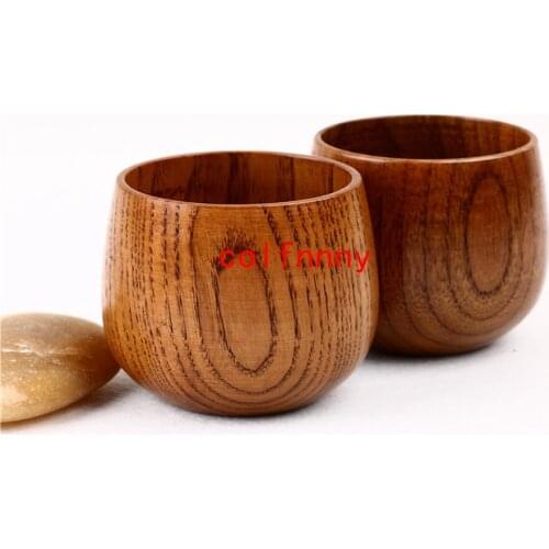 Wholesale 50PCS High quality nature Wood Tea Cup Wooden Cup Eco-friendly Pot-bellied Cup