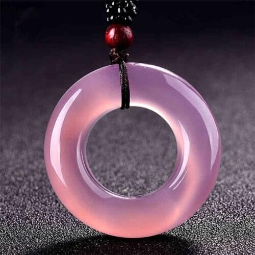 Wholesale True Natural Chalcedony Pendant Purple Necklace Pendant Gift for Womens Crystal Jades Jewelry