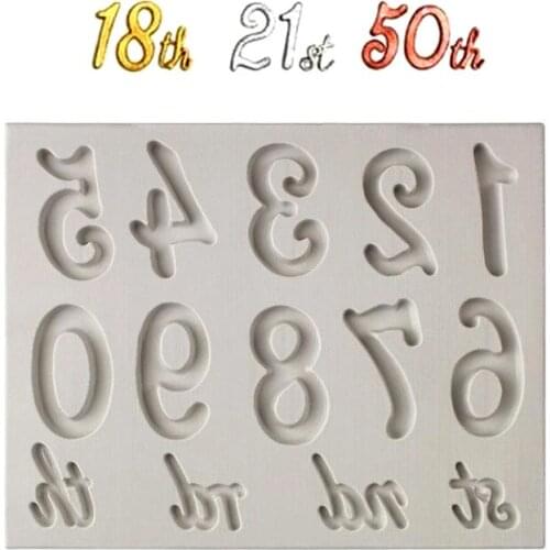 Wholesale 10 pcs/lot Number Silicone Mold Fondant Cake Decorating Tools Candy Chocolate Gumpaste Mold