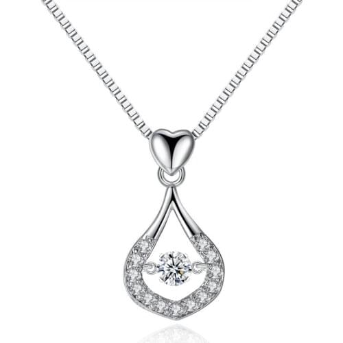 Water Drop Necklace Quartz Zircon Gem Crystal DIY Jewelry Romantic Womens Necklace Jewelry Necklace Female Decoration Gift