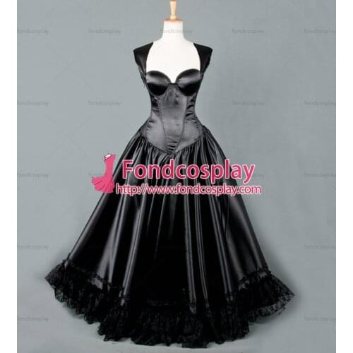 Fondcosplay O Dress The Story Of O With Bra Black Satin Cosplay Costume Tailor-made[G836]