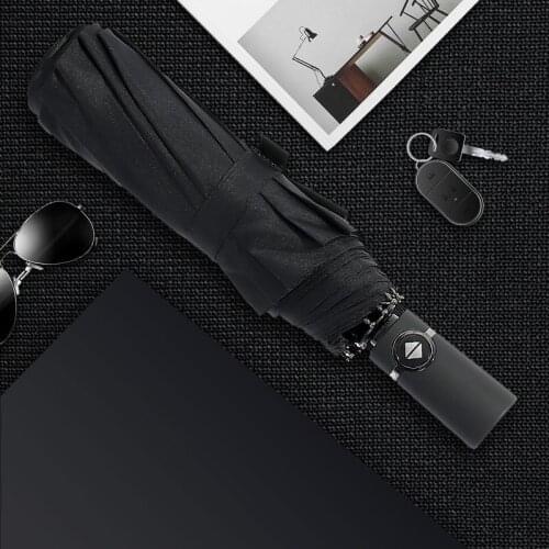 Business Style Fully Automatic Multicolor 10 Bones Automatic Umbrella Impact Cloth Simple Automatic Shrink Business Umbrella