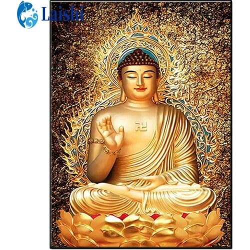 Full Square Diamond Religious art, buddha statue 5D DIY Diamond Painting 3D Embroidery Cross Stitch Rhinestone Painting Decor