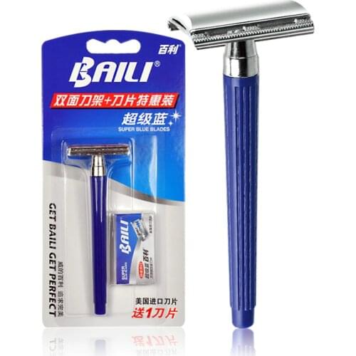1 Razor 1 Blade Portable Traditional Safety Razors Manual Shaver Double Side Blade For Men Home Travel Razor