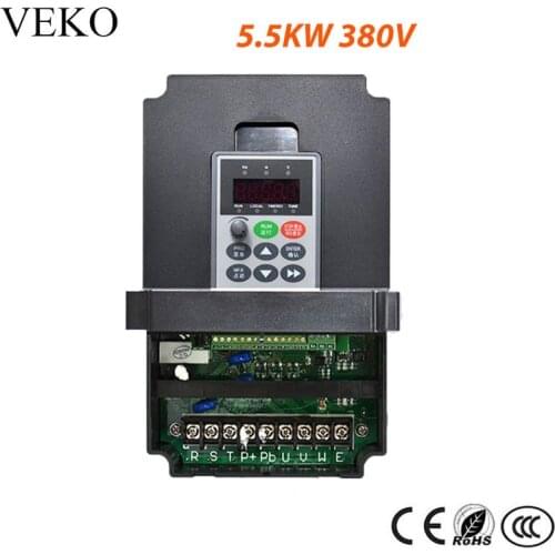 5.5KW 380V Frequency Inverter AC 3Phase Input 3 Phase Triphase Output VFD Motor Speed Control Frequency Driver Converter 50/60Hz