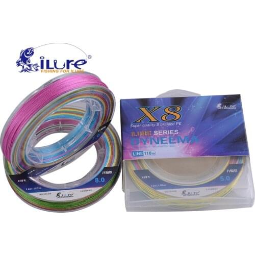 Ilure Brand Series 100M 8 Braided Mtsuper Strong Japan Multifilament 100% Carp Bass Line Bait Lure Pesca The Cord Gray/Pink Line