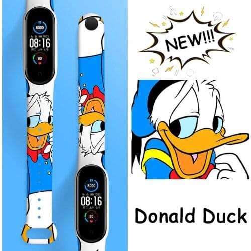 Disney Donald Duck Strap for Xiaomi Mi Band 5 4 3 for Xiaomi Wrist Strap Star Wars NFC Silicone Wristband Bracelet Replacement