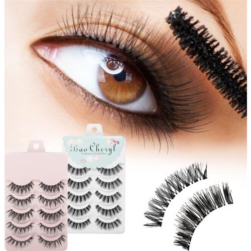 5 Pairs Natural Thick Full False Eyelashes Super Long Criss Cross Eyelashes Glamour 3D Strip Lashes Crisscross
