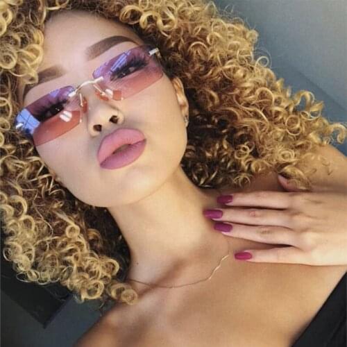 Luxury Brand Rectangle Ladies Sunglasses Women 2020 Rimless Square Polarized Sun Glasses For Ladies Zonnebril Dames Vrouwen