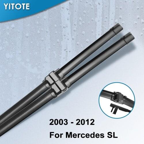 YITOTE Wiper Blades for Mercedes Benz SL Class R230 Fit Side Pin Arms SL 280 300 350 500 600 55 65 AMG