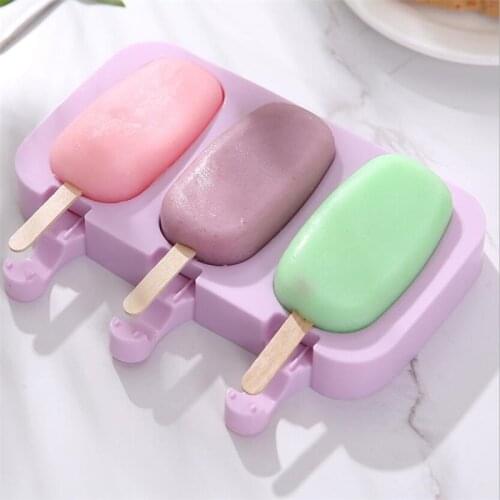 Baking Mini Ice Cream Molds,Silicone Popsicle Molds Cake,Cakesicle Mold for DIY Ice Pops,Oval,3-Cavit