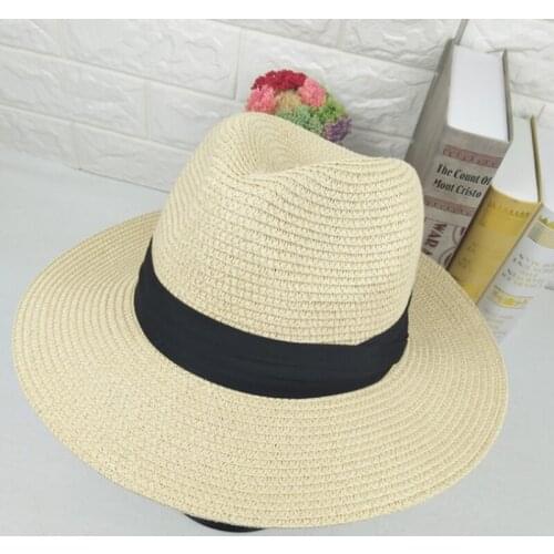 Korean fashion, all-match seaside outing, sun-shading and sunscreen straw hat for daily wear