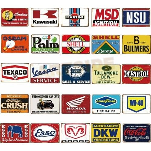 Vintage Poster Discount Motor Oil Retro Metal Tin Sign Gas Service 20*30cm Wall Art Decor