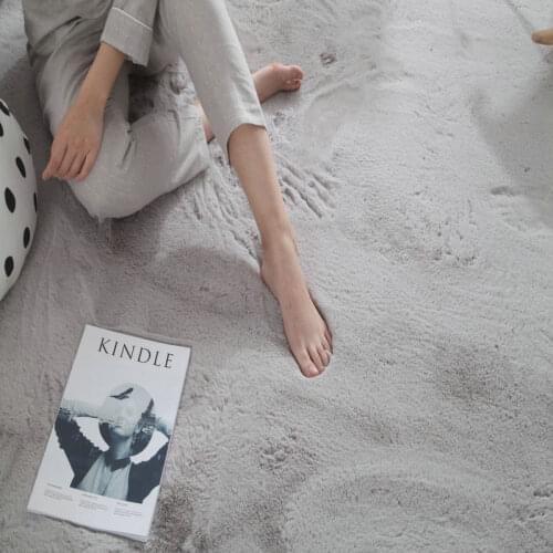 High quality Faux rabbit fur carpet living room large size rugs 3cm thick soft kids bedroom play mat plush fluffy grey carpet