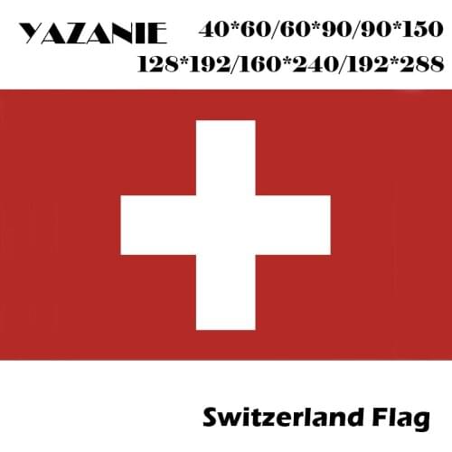 YAZANIE 60*90cm/90*150cm/120*180cm/160*240cm Switzerland National Flag Large Printing Swiss Decoration World Country Custom Flag
