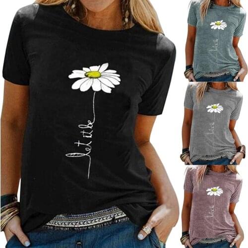 Plus Size 4xl Women Casual O Neck Short Sleeve Letters Marguerite Print T-shirt Blouse Top Loose Top T-Shirt For Women Clothing