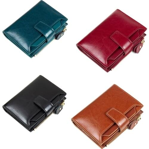 Female Wallets Leather Wallet Women Fashion Short Anti Theft RFID Credit Card Holder Ladies Purse Wallet