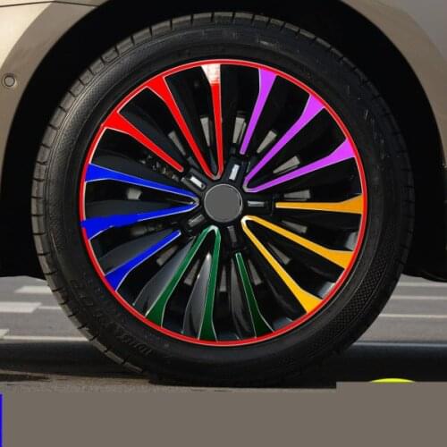 18 Inch Red Blue Green Laser Silver Yellow Gold Carbin Fibre Decorative Wheel / Rims Stickers For Volkswagen Passat 2016 BA082
