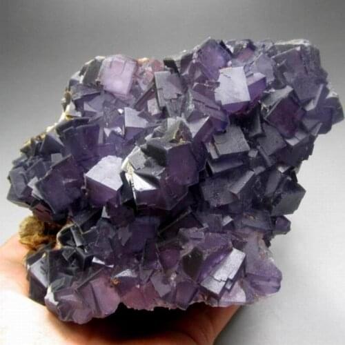 1929g Purple Fluorite Cluster on Matrix - crystals and stones healing Mineral specimen Home Decor feng shui decoration