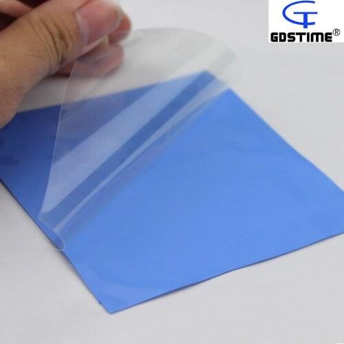 2pcs Gdstime 100mm*100mm*0.5mm Thermal Pad Blue GPU CPU Heatsink Laptop Cooling Conductive Silicone Pad 100mm x 0.5mm
