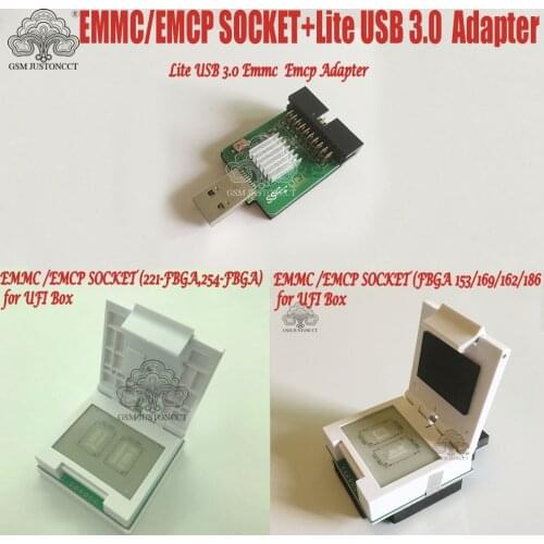 2022 NEW Original Lite USB3.0 SuperSpeed eMMC Reader+EMMC/EMCP Socket( FBGA 153/169/162/186 ,FBGA 221/254)For UFI BOX