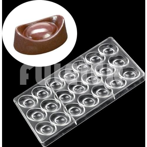 21 Cavity Chinese Style Gold Polycarbonate Chocolate Mold Baking Belgium Sweets Candy Mould Trays Bakeware Confectionery Tool