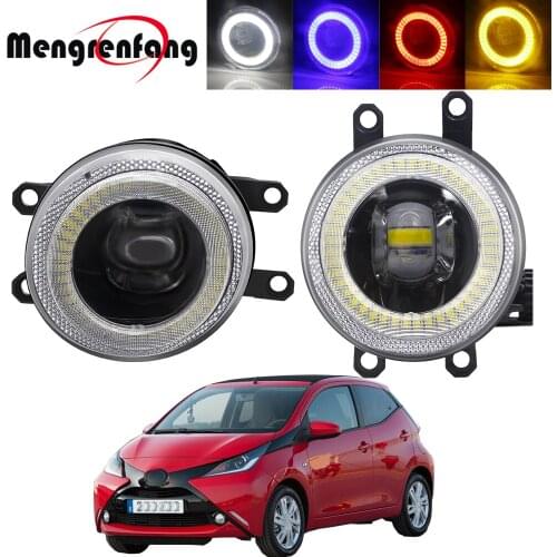2in1 Car Fog Light Assembly LED Angel Eye Daytime Running Lamp DRL 30W H11 12V For Toyota Aygo (_B4_) 2014 2015 2016 2017 2018