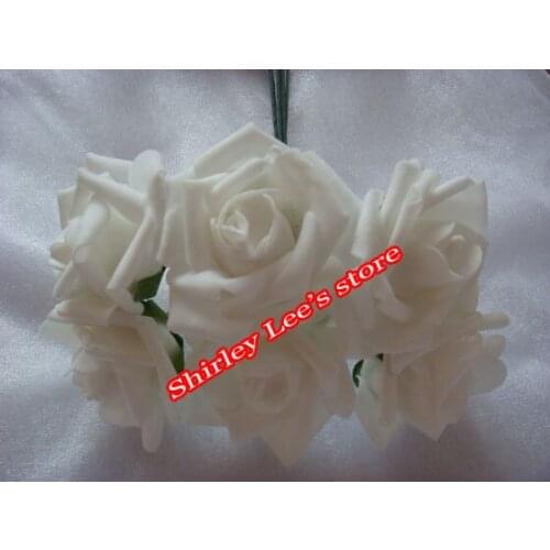 432pcs=72 bouquets) ( 7-8cm ) Artificial Foam Flowers Bouquet in White For Bridal and floral arrangements * FREE SHIPPING