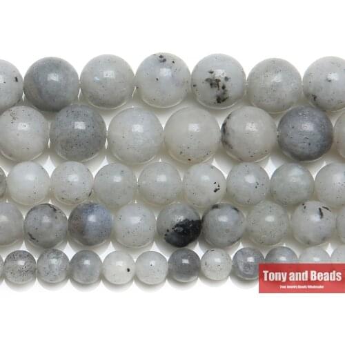 9th Aug Natural Stone Gray White Labradorite Round Loose Beads 15" Strand 6 8 10 12MM Pick Size For Jewelry