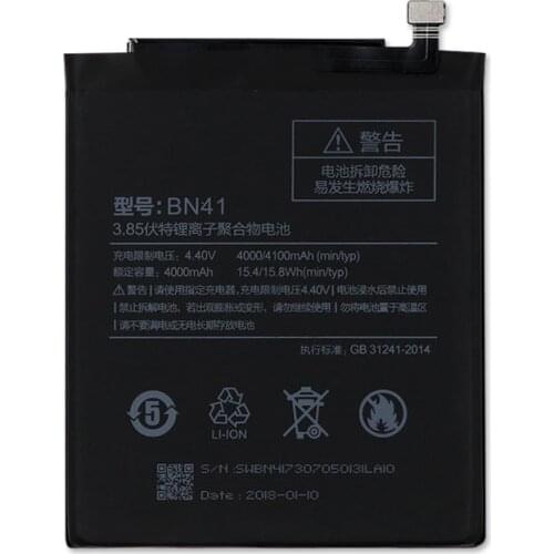 2019 New Original Antirr Real 4000mAh BN41 Battery For Xiaomi Redmi Note 4 MTK Helio X20 / Note 4X Pro MTK Helio X20