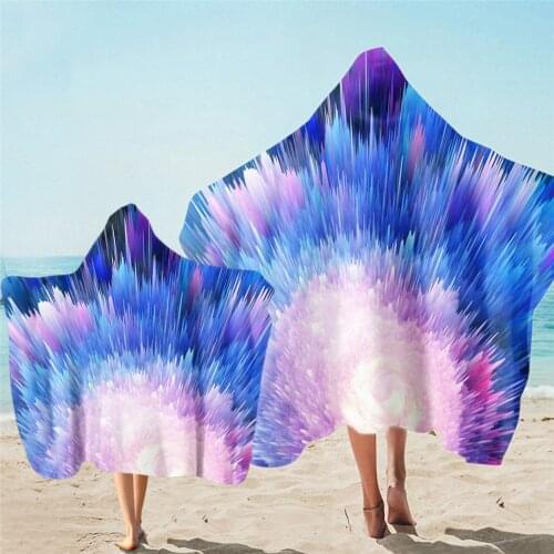 Free shipping Holiday Gift Galaxy Stars Nebula Adult Kids Family Hooded Towel Cape Beach Sports Gym Surfing Pool Swim Spa Sauna