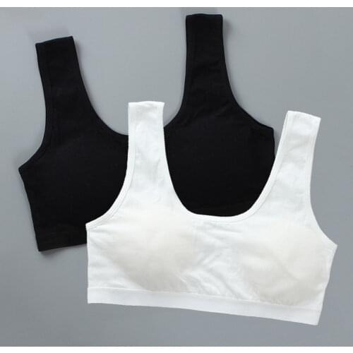 Teen Girls Vest-style Bra Cotton Training Bra Tube Top Puberty Schoolgirl Breathable Sports Bras Elasticity Teenager Underwear