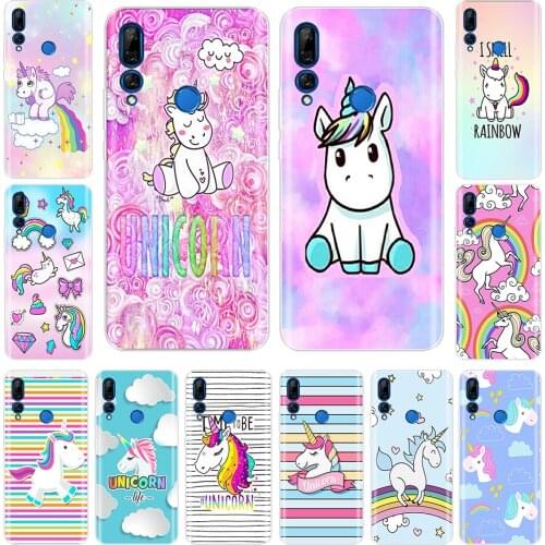 Phone Case For Huawei Y9 2019 Silicone TPU Cover Soft Cute Rainbow Unicorn Huawei Y9 prime 2019 coque etui bumper 360 protective