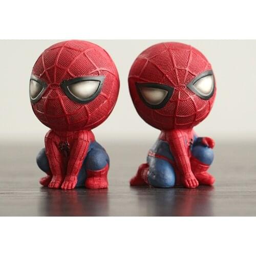 Disney Cartoon Decorations Double Link Spider-Man Poses Resin Desk Fittings Jewelry Childrens Birthday Gift Vintage Home Decor