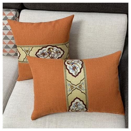 Fyjafon Pillowcase 50x70 Linen Embroidery Pillow Case Brown Gray Back Cushion Cover 50x50 Pillowcases Blue 40x60