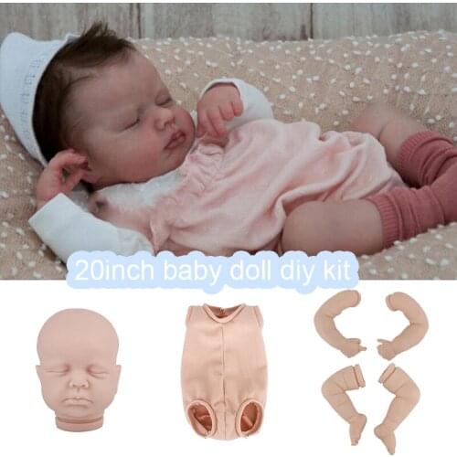 Reborn Baby Kit 20 Inches Loulou Unpainted Unfinished Doll Parts DIY Blank Reborn Vinyl Doll Kit DIY Toy Drop Shipping