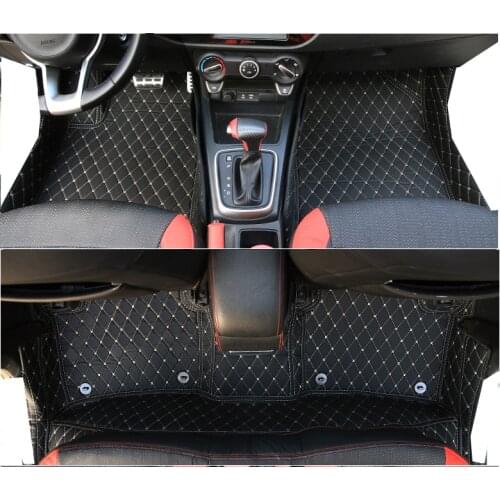 Leather car floor mats for kia rio x line kx cross 2017 2018 2019 2020 mat interior accessories carpet foot auto