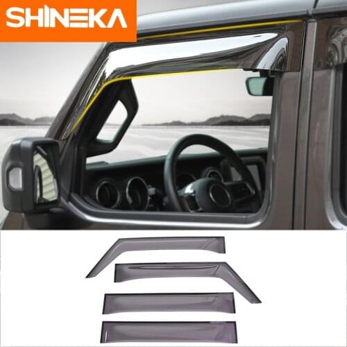 2018 For Jeep Wrangler JL Rubicon Sahara Unlimited 4 DDOR 2 DOOR Car Window Visor Door Rain Sun Shield Side Windows Cover