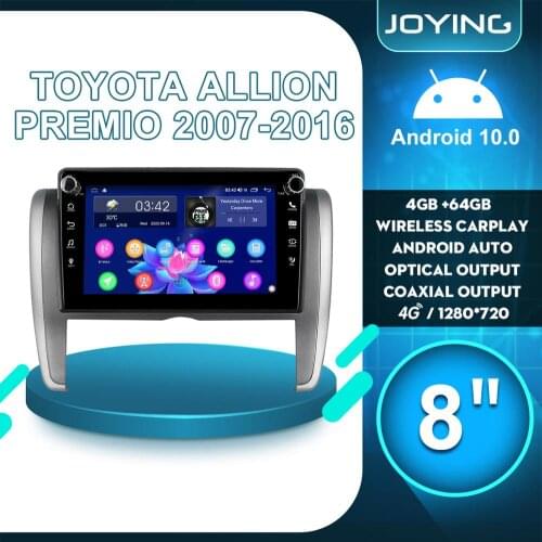 8" Android 10 system Autoradio 1 Din Radio Stereo Tape Recorder Multimedia Player 4G Carplay For TOYOTA Allion Premio 2007 2016