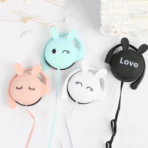 Cute Rabbit Stereo Earphone Headphone with Mic 3.5mm Ear-hook Sport Headset Gift For Most Phones Lovely Creative Cartoon Earbuds