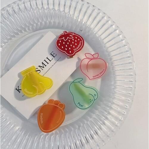 Cute cartoon fruit frosted edge clip hairpin bang ground hairpin sweet girl summer new hair accessorieshigood