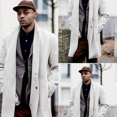 Cream White Warm Mens Coat Suits Custom Made Thick Two Button Wedding Tailored Party Prom Business Blazer Jacket