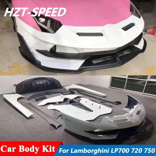 SV Style Unpainted FRP Front Rear Bumper Rear Spoiler Side Skirts For Lamborghini Aventador Lp700 LP720 LP750