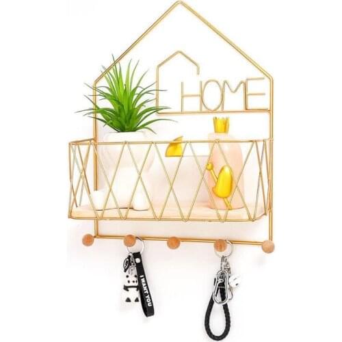 Non perforated wall rack, bedroom wall, household iron wall hanging basket, storage rack