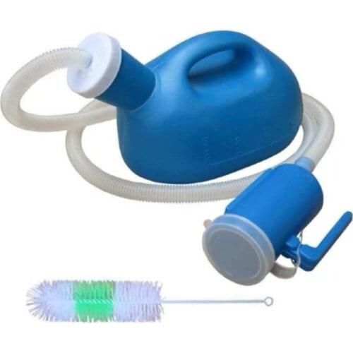 2019 New arrive double cover cap 2000ML High capacity male urinal for old man Urine collector with 1.6M tube + wash brush free