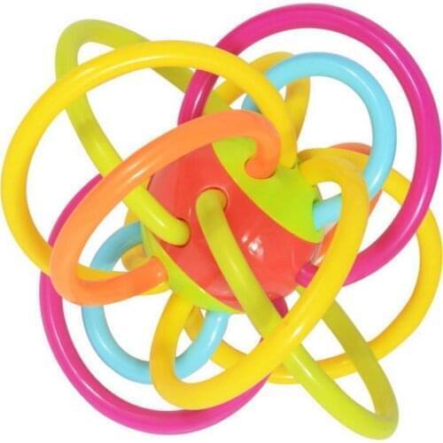 100pcs Baby Teether Toy Infant Ball Toy Rattles Develop Baby Intelligence Kids Teething Toys Silicone Hand Bell Rattle Gift