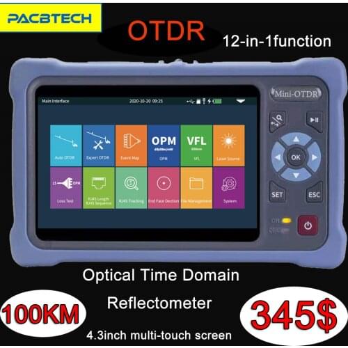 Pro MINI OTDR 1550nm 26/24db 12Functions Fiber Optic Reflectometer Touch Screen VFL OLS OPM Event Map Ethernet Cable Tester