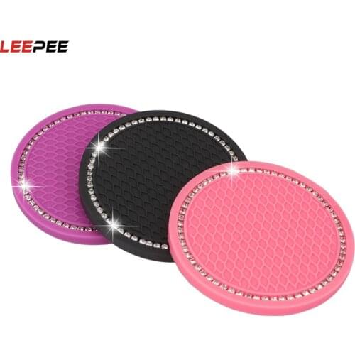Anti-slip Pad Mat Silica Gel For Interior Decoration 2pcs Car Coaster Water Cup Car Styling Accessories Bottle Holder