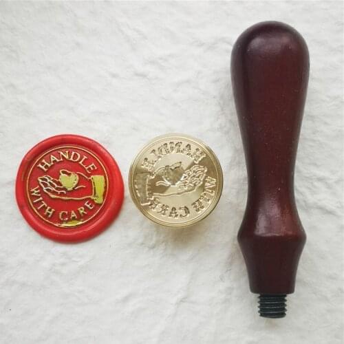 Handle with care Wax Seal Stamp for Envelope Alphabet Stamps for blessing Wedding Invitation Copper sealing wax stamp