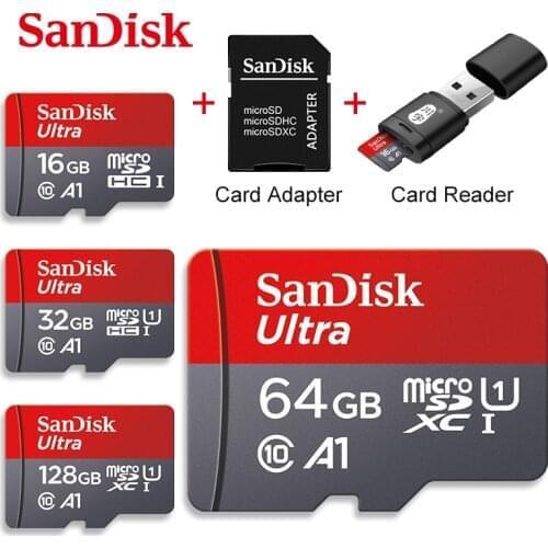 Sandisk Ultra microSD 16GB 32GB 64GB 128GB Class10 Memory Card Card SD/TF Flash Card + adapter + card reader Standard Shipping